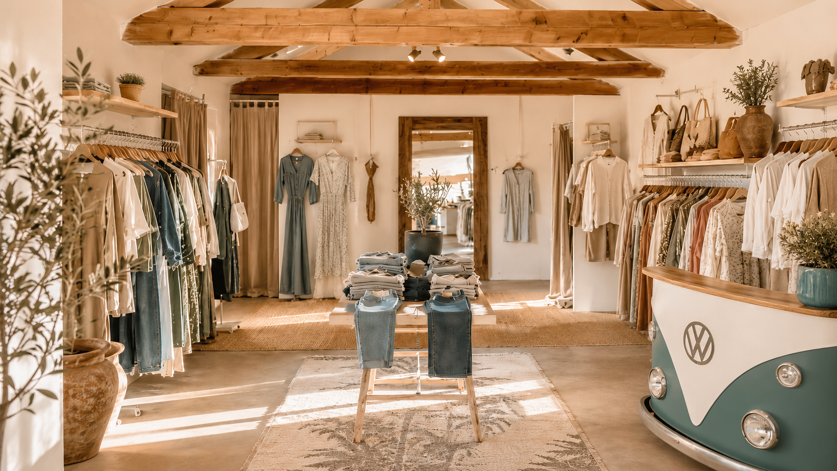 Vitrine de la boutique Lou et Compagnie dans une rue ensoleillée d'Ardèche